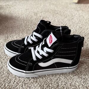 Vans Kids Black and White High-Top Sneakers